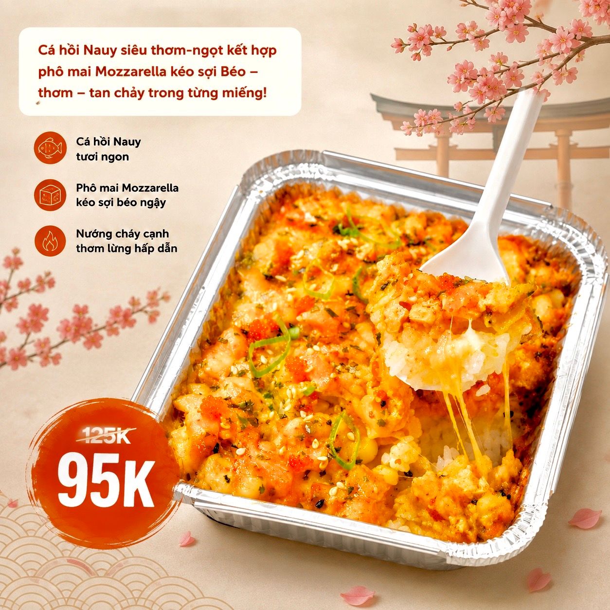 Salmon Cheese Bake ( Cá hồi phô mai đút lò)